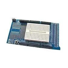 Arduino Mega prototype shield with breadboard