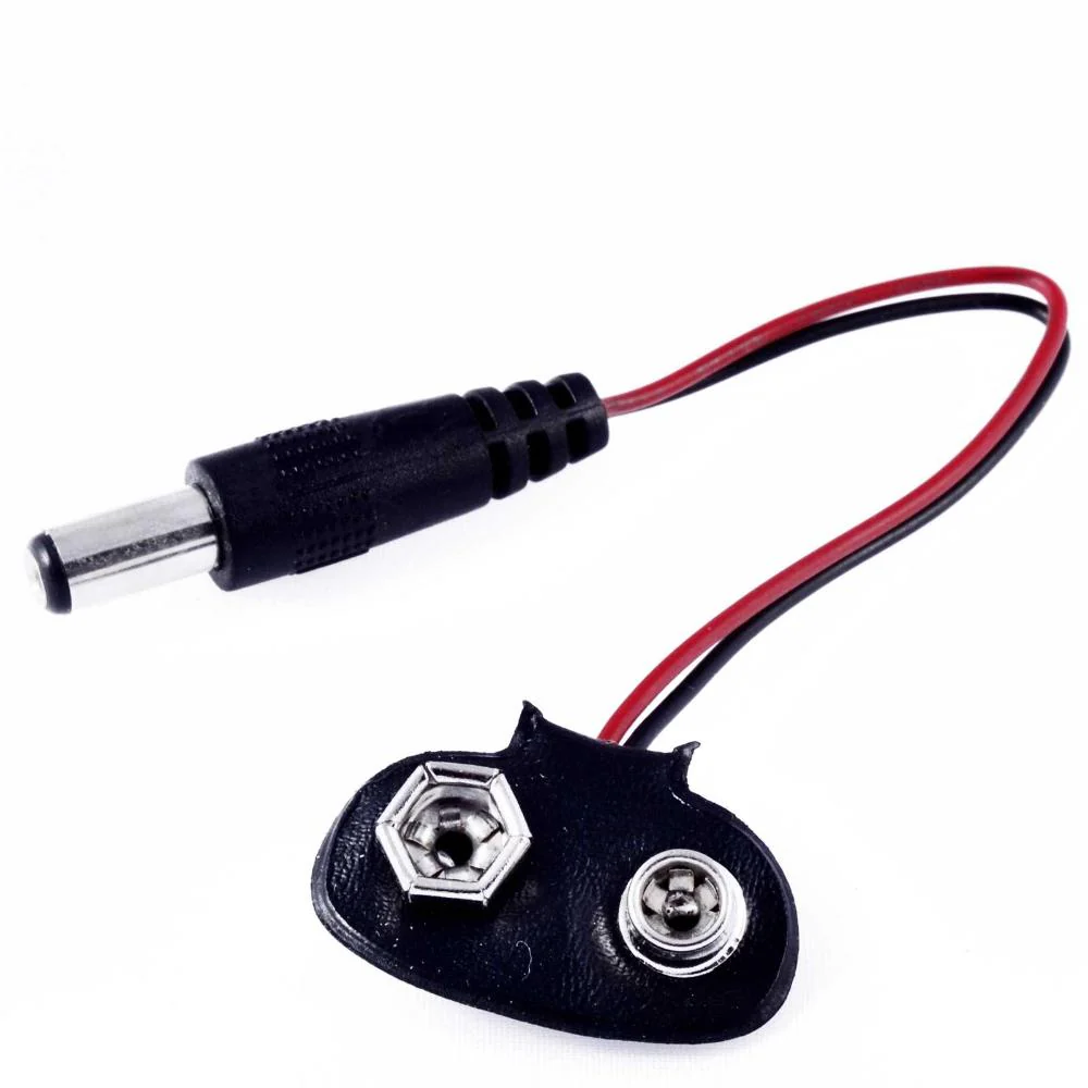 9V battery clip with DC jack